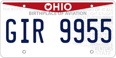 OH license plate GIR9955