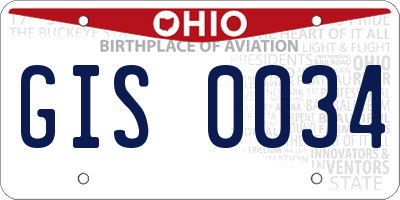 OH license plate GIS0034