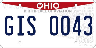 OH license plate GIS0043