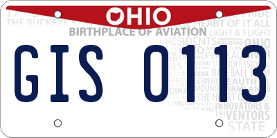 OH license plate GIS0113