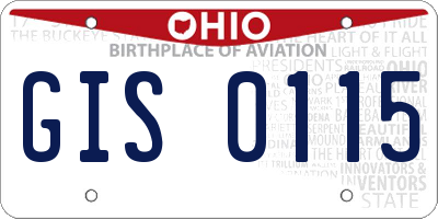 OH license plate GIS0115