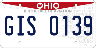 OH license plate GIS0139