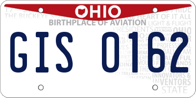 OH license plate GIS0162