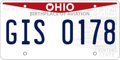 OH license plate GIS0178