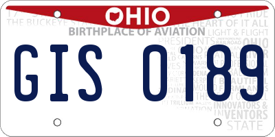 OH license plate GIS0189