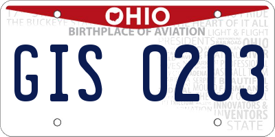 OH license plate GIS0203
