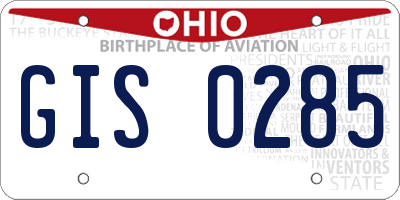 OH license plate GIS0285