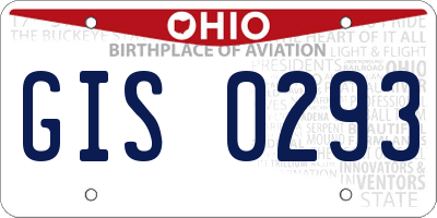 OH license plate GIS0293