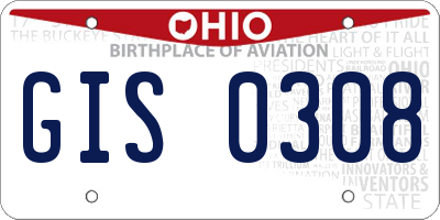 OH license plate GIS0308