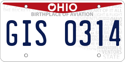 OH license plate GIS0314