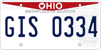 OH license plate GIS0334