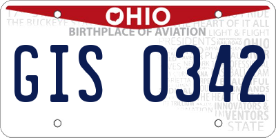 OH license plate GIS0342