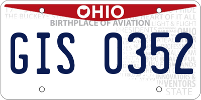 OH license plate GIS0352
