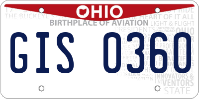 OH license plate GIS0360