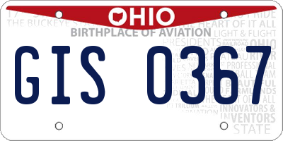 OH license plate GIS0367