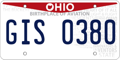 OH license plate GIS0380
