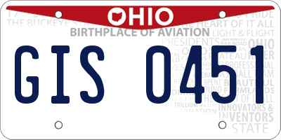 OH license plate GIS0451
