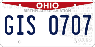 OH license plate GIS0707