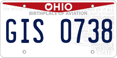 OH license plate GIS0738