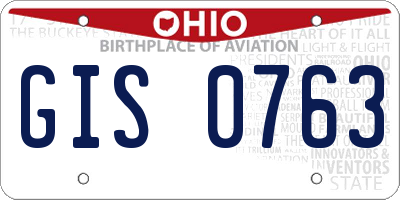 OH license plate GIS0763