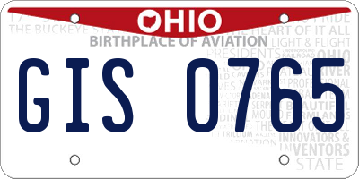 OH license plate GIS0765