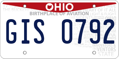 OH license plate GIS0792