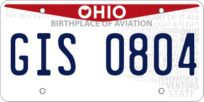 OH license plate GIS0804
