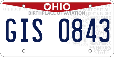 OH license plate GIS0843