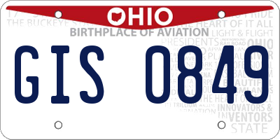 OH license plate GIS0849