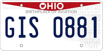 OH license plate GIS0881