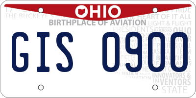 OH license plate GIS0900
