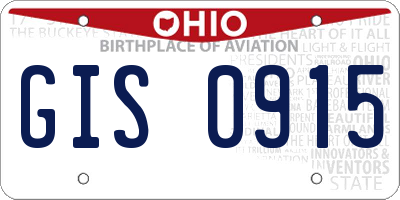 OH license plate GIS0915