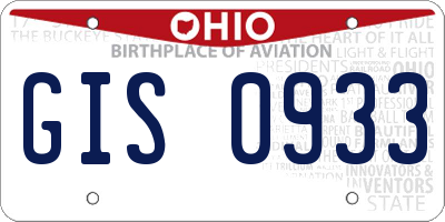 OH license plate GIS0933
