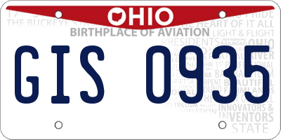 OH license plate GIS0935