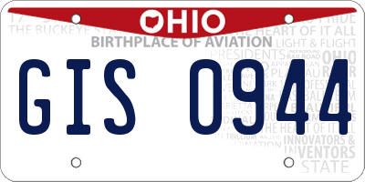 OH license plate GIS0944