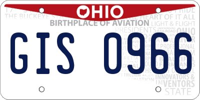 OH license plate GIS0966