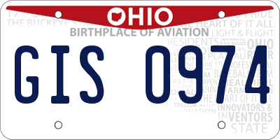 OH license plate GIS0974
