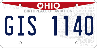OH license plate GIS1140