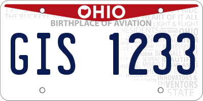 OH license plate GIS1233