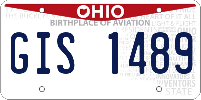 OH license plate GIS1489