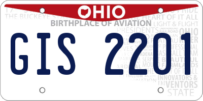 OH license plate GIS2201