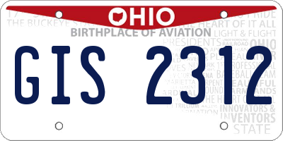 OH license plate GIS2312
