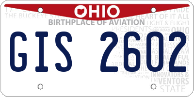 OH license plate GIS2602