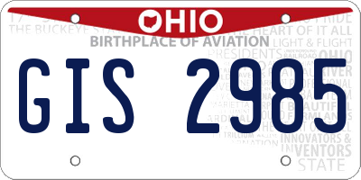 OH license plate GIS2985