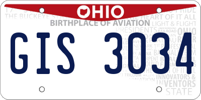 OH license plate GIS3034