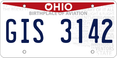OH license plate GIS3142