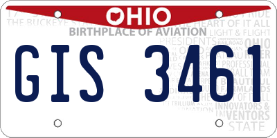 OH license plate GIS3461