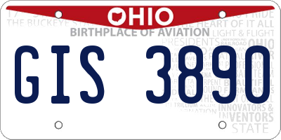 OH license plate GIS3890