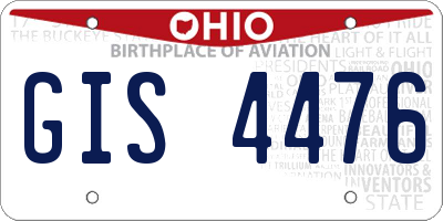 OH license plate GIS4476