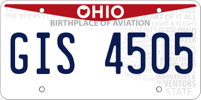 OH license plate GIS4505